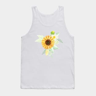 Sunflowers and Daisies Bouquets | Watercolor | Art | Pattern Tank Top